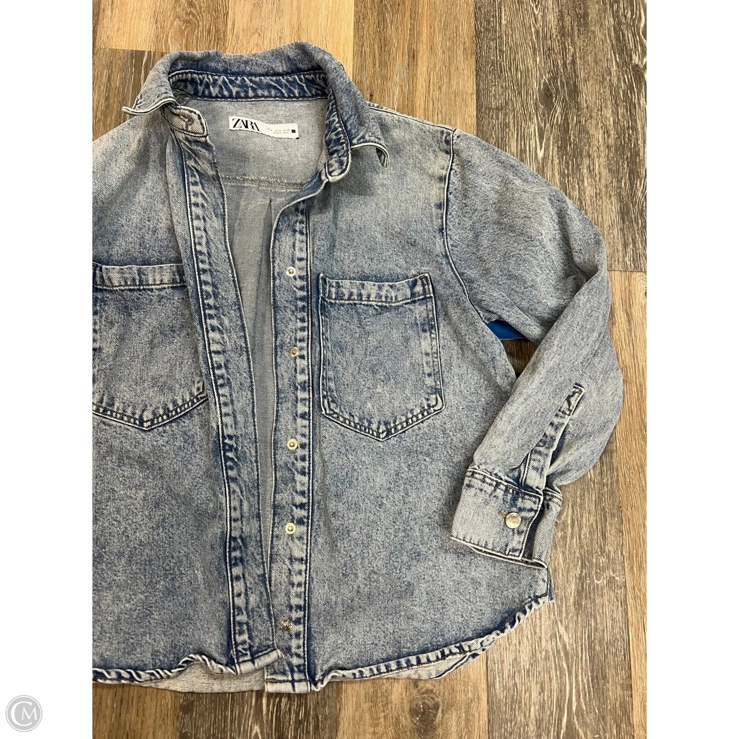 Jacket Denim By Zara In Blue Denim, Size: S