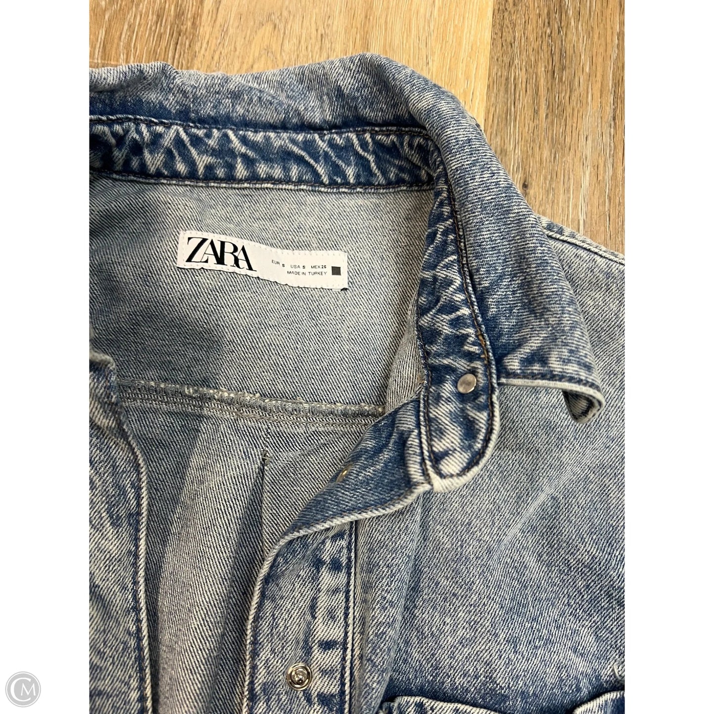 Jacket Denim By Zara In Blue Denim, Size: S