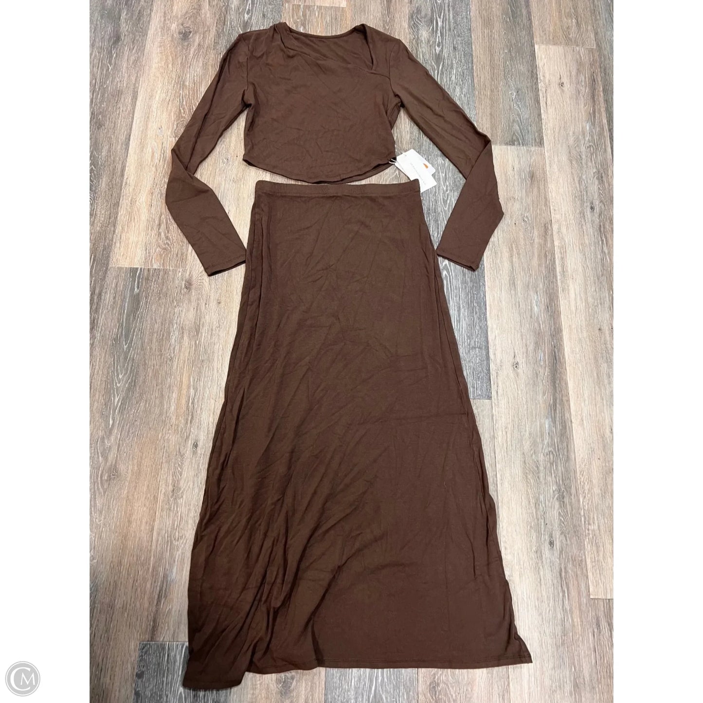 Skirt Set 2pc By Commense In Brown, Size: L