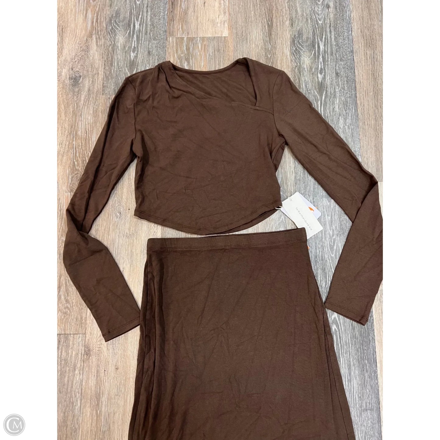 Skirt Set 2pc By Commense In Brown, Size: L