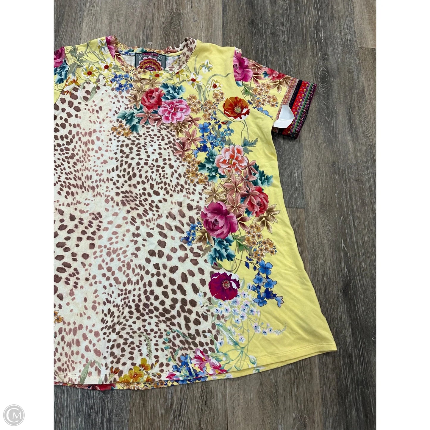 Top Short Sleeve By Johnny Was In Floral Print, Size: S