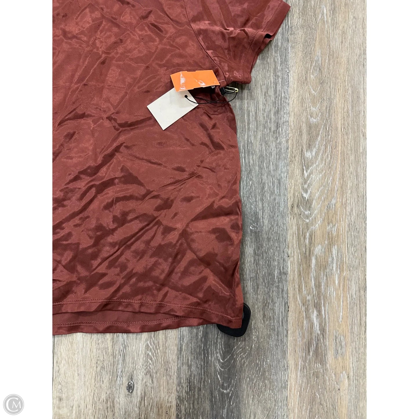 Top Short Sleeve By Nation In Brown, Size: M