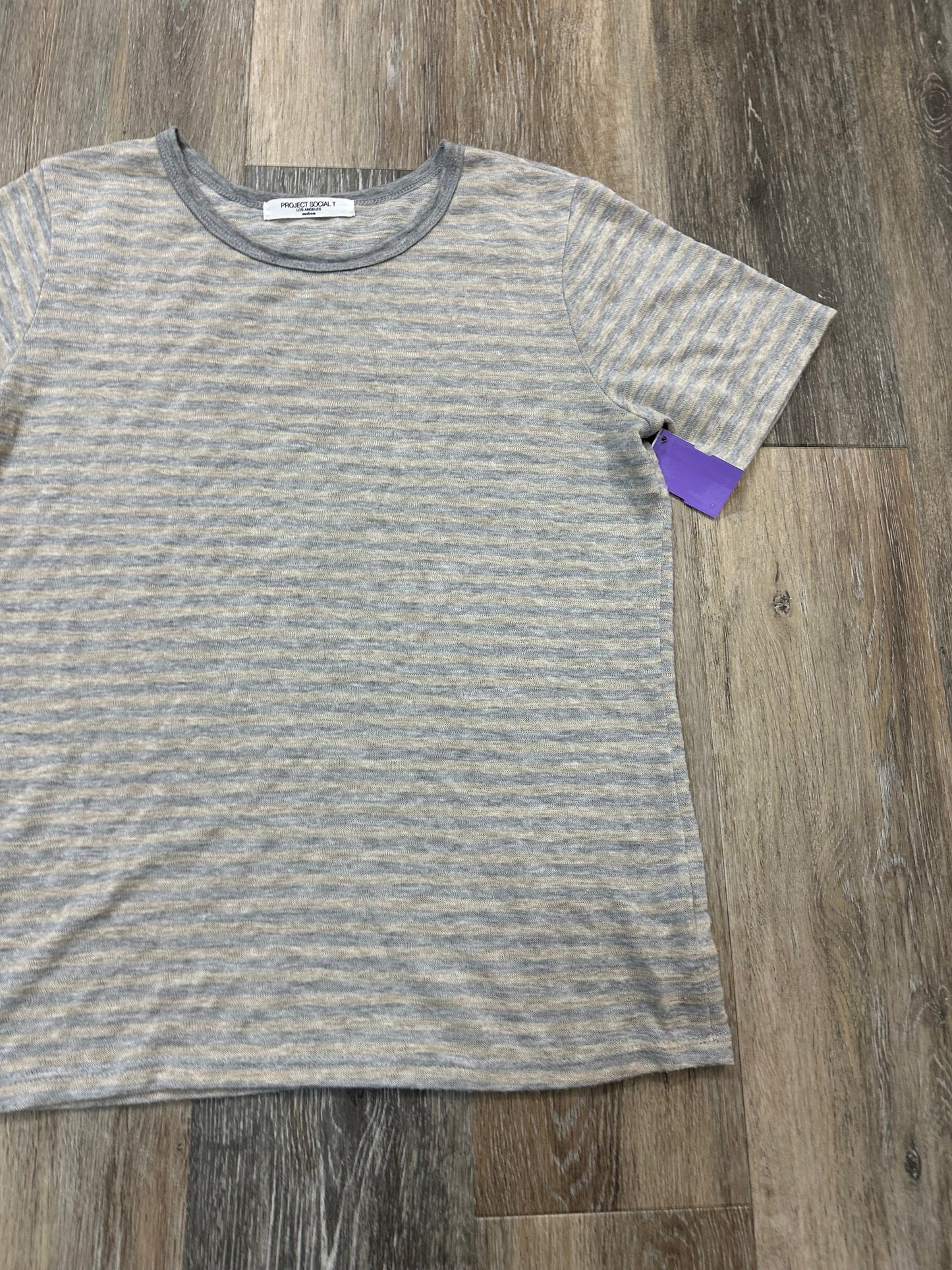 Top Short Sleeve By Project Social Tee In Striped Pattern, Size: M