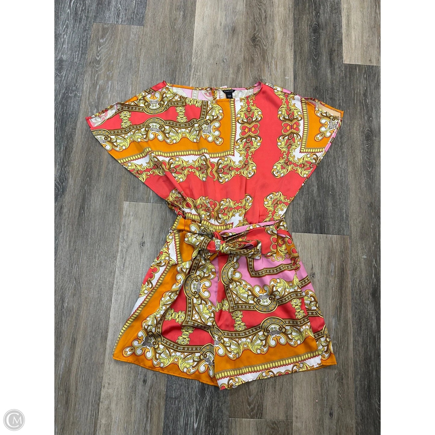 Romper By Cache In Orange & Pink, Size: Xxs
