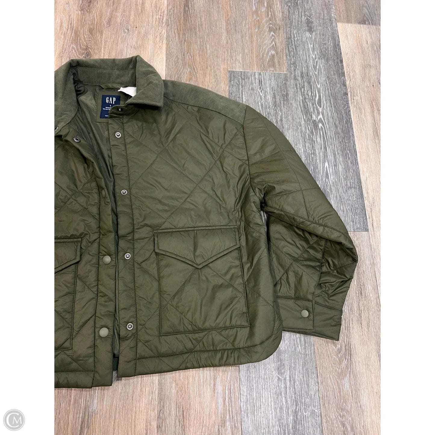 -Jacket Shirt By Gap In Green, Size: L