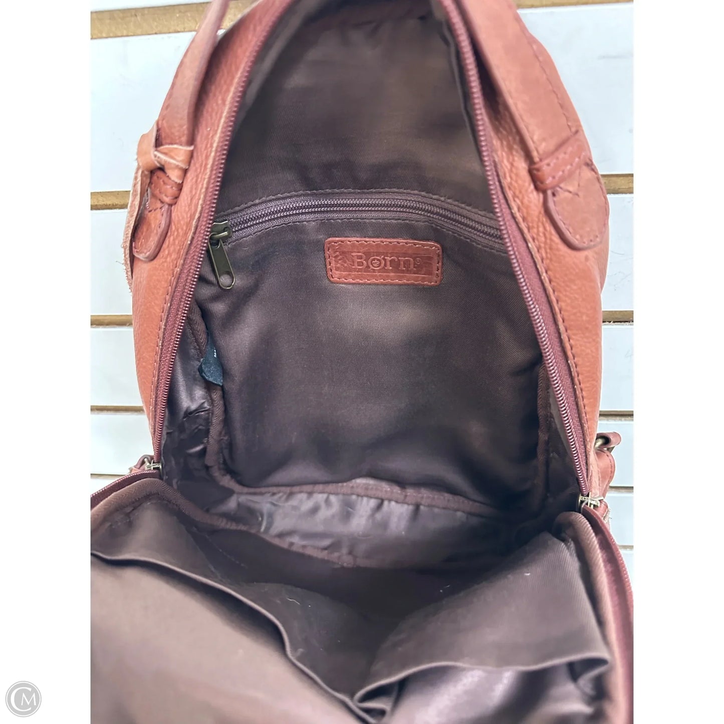 Backpack Leather By Born, Size: Medium