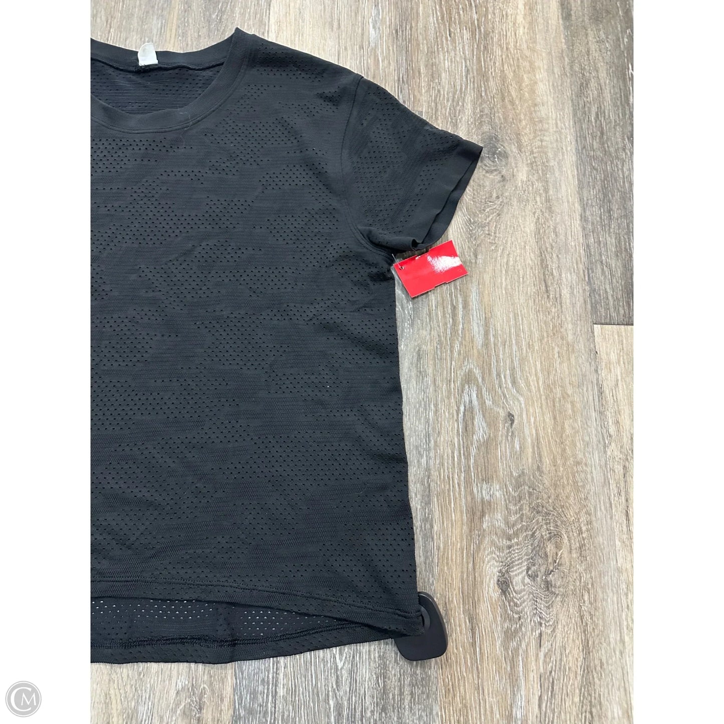 Athletic Top Short Sleeve By Lululemon In Black, Size: 6