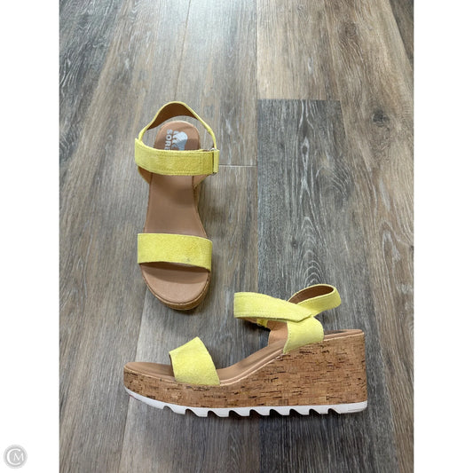 Sandals Heels Platform By Sorel In Yellow, Size: 10
