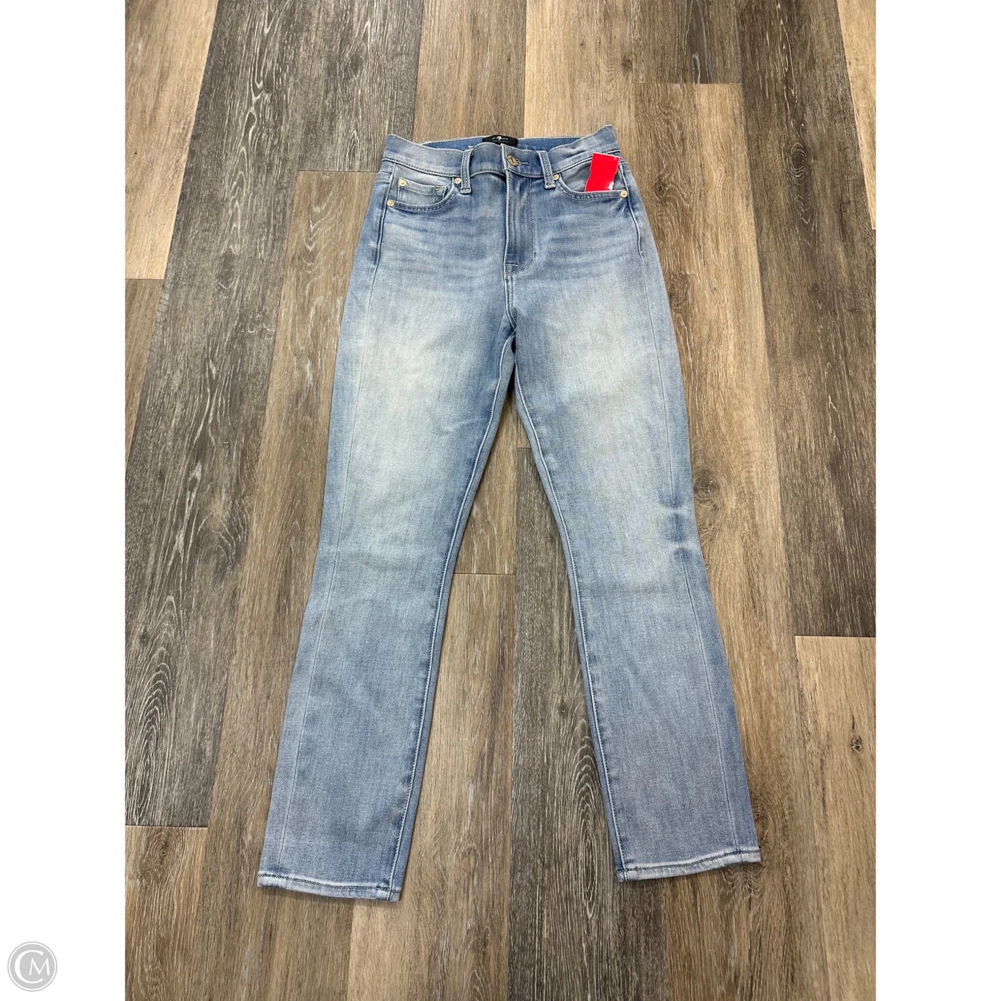 Jeans Cropped By 7 For All Mankind In Blue Denim, Size: 0