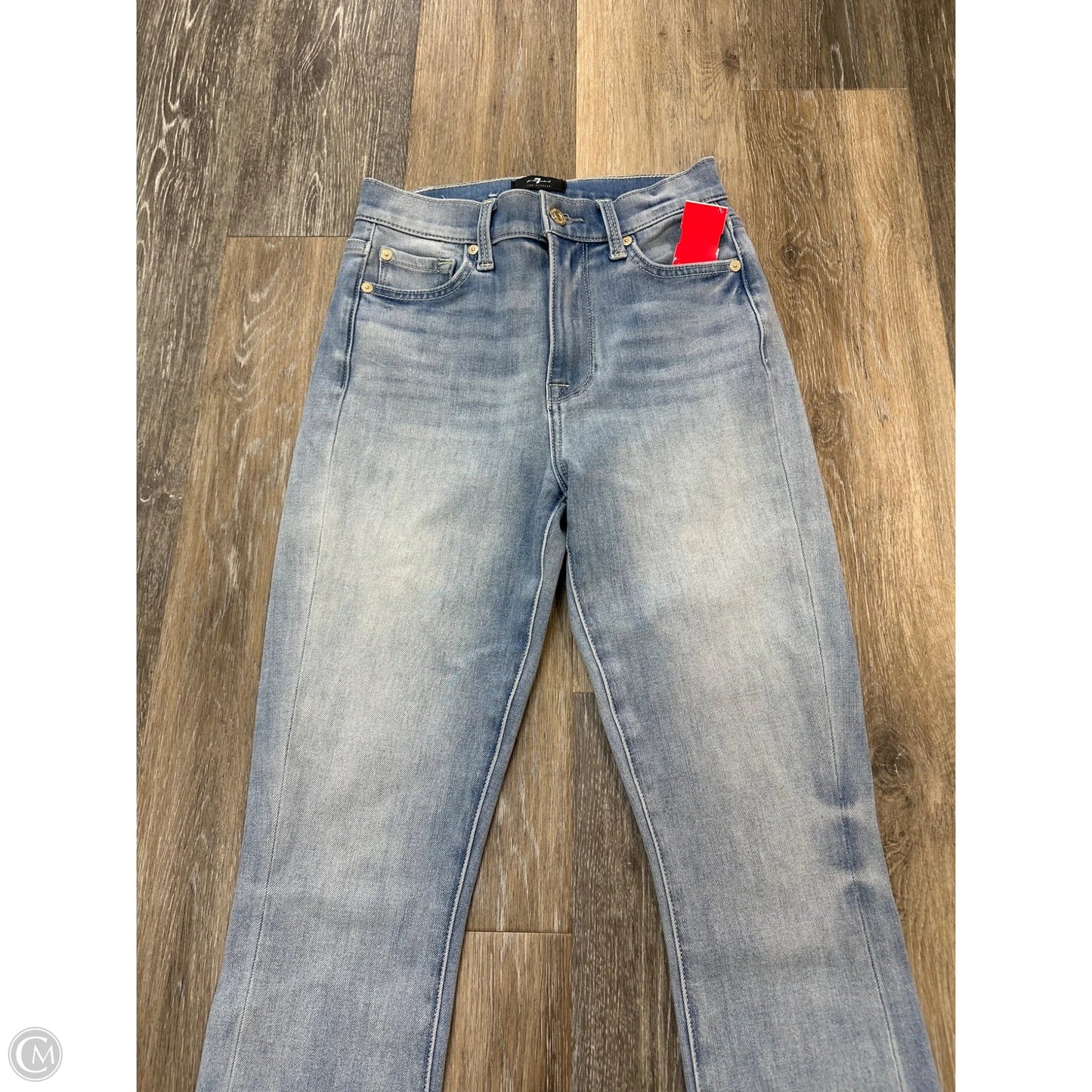 Jeans Cropped By 7 For All Mankind In Blue Denim, Size: 0