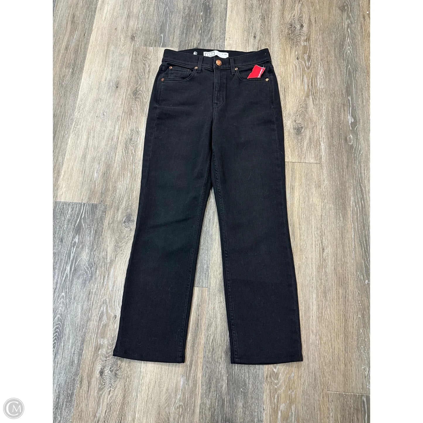 Jeans Cropped By AYR In Black Denim, Size: 2/26