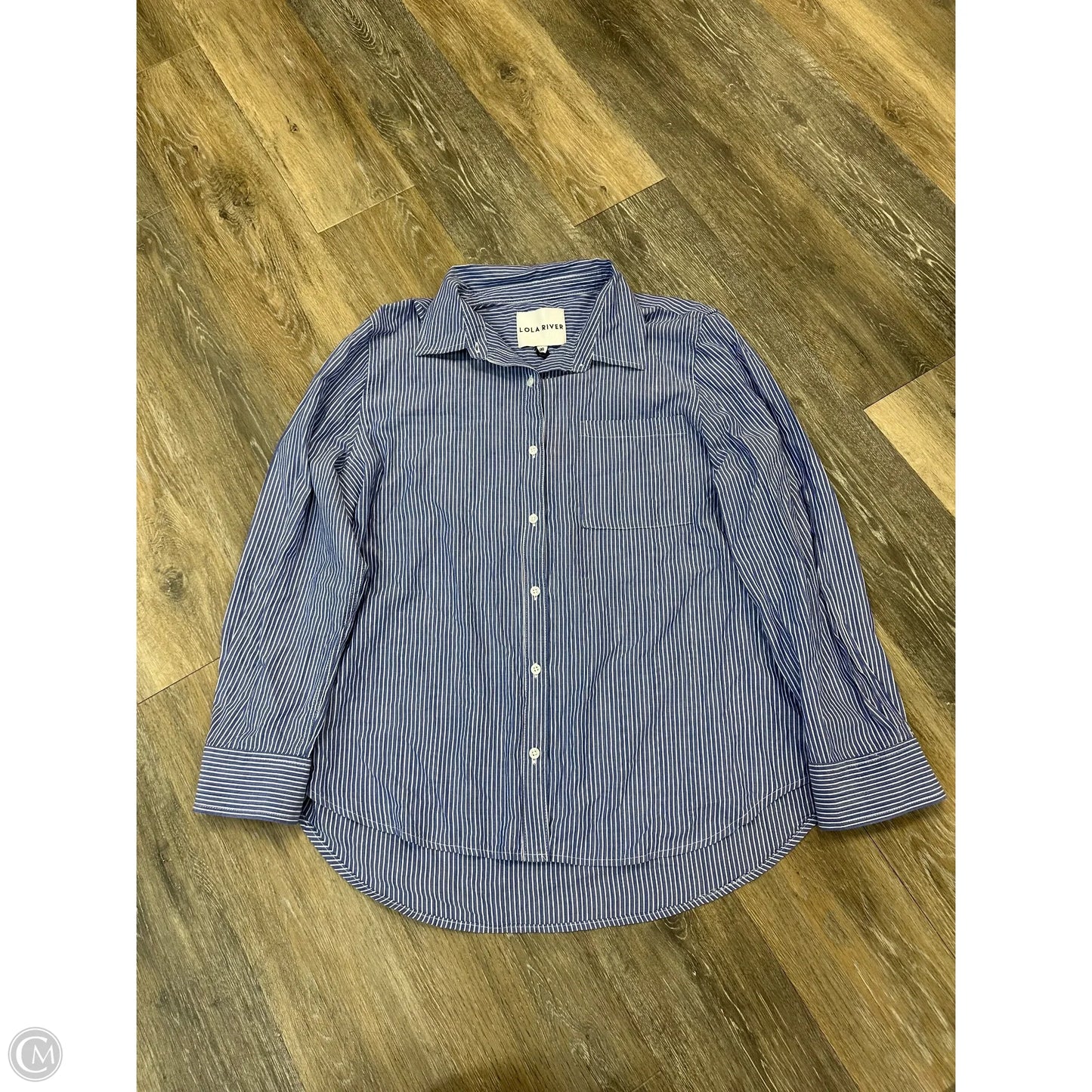 Blouse Long Sleeve By Lola River In Striped Pattern, Size: Xl