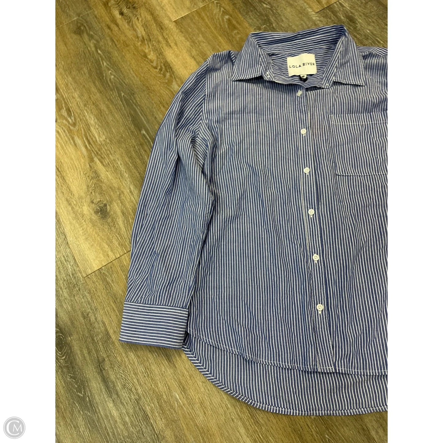 Blouse Long Sleeve By Lola River In Striped Pattern, Size: Xl