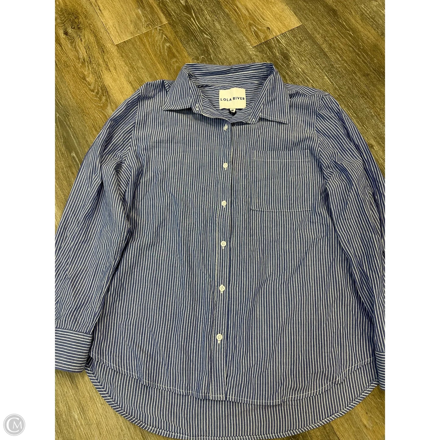 Blouse Long Sleeve By Lola River In Striped Pattern, Size: Xl