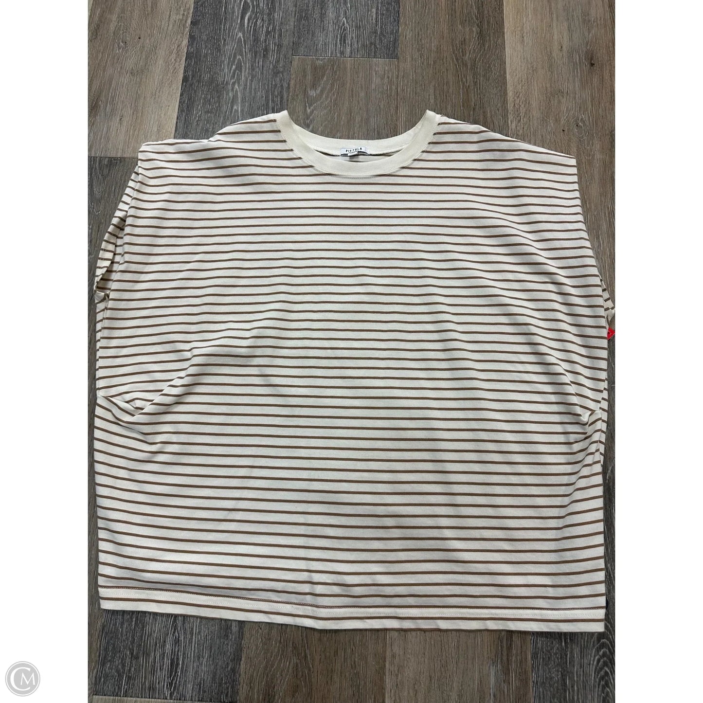 Top Short Sleeve By Pistola In Striped Pattern, Size: M