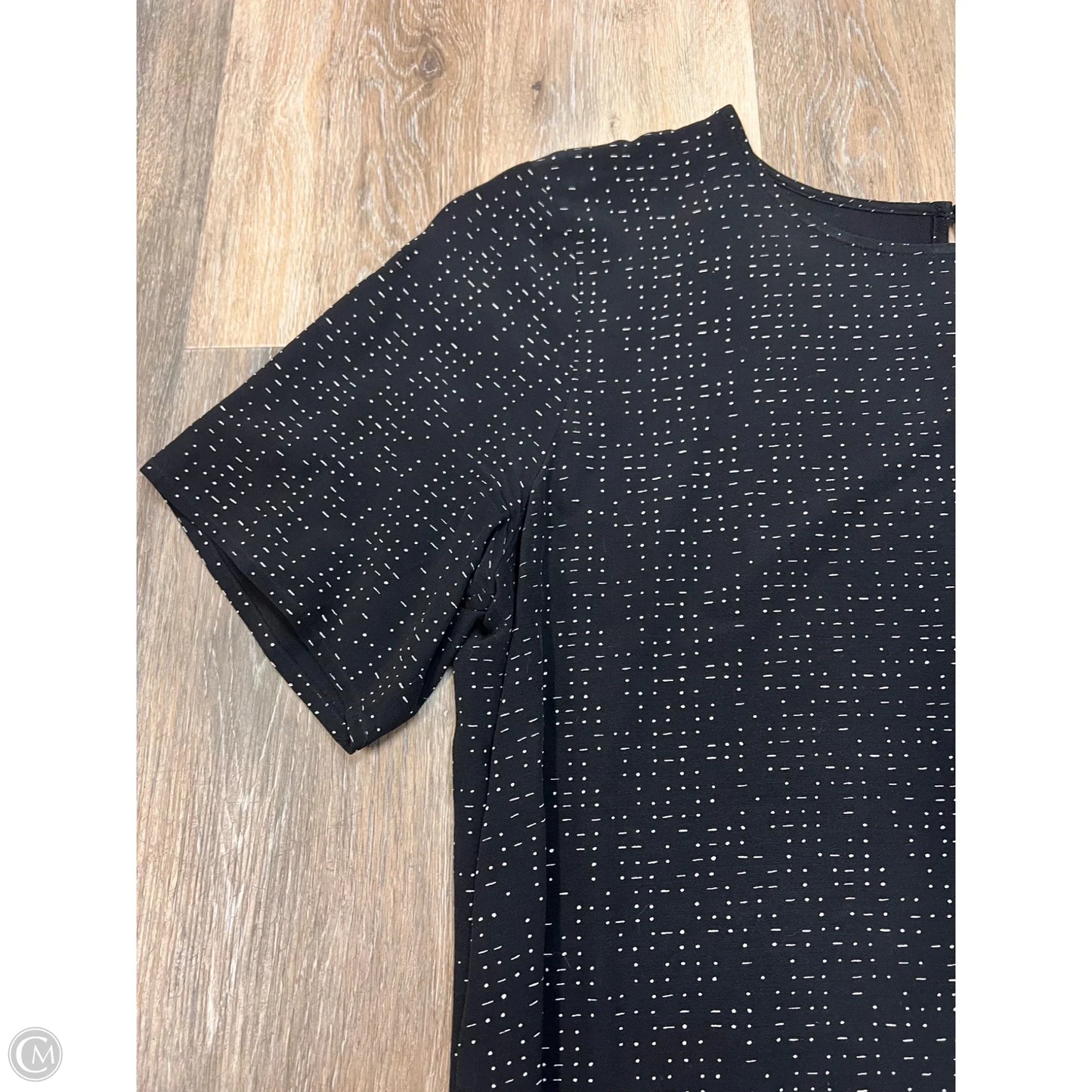 Blouse Short Sleeve By Eileen Fisher In Black, Size: 14
