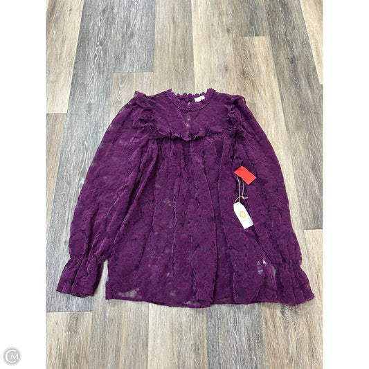 Blouse Long Sleeve By Chrysanthemum In Purple, Size: L