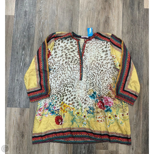 Blouse Long Sleeve By Johnny Was In Yellow, Size: M