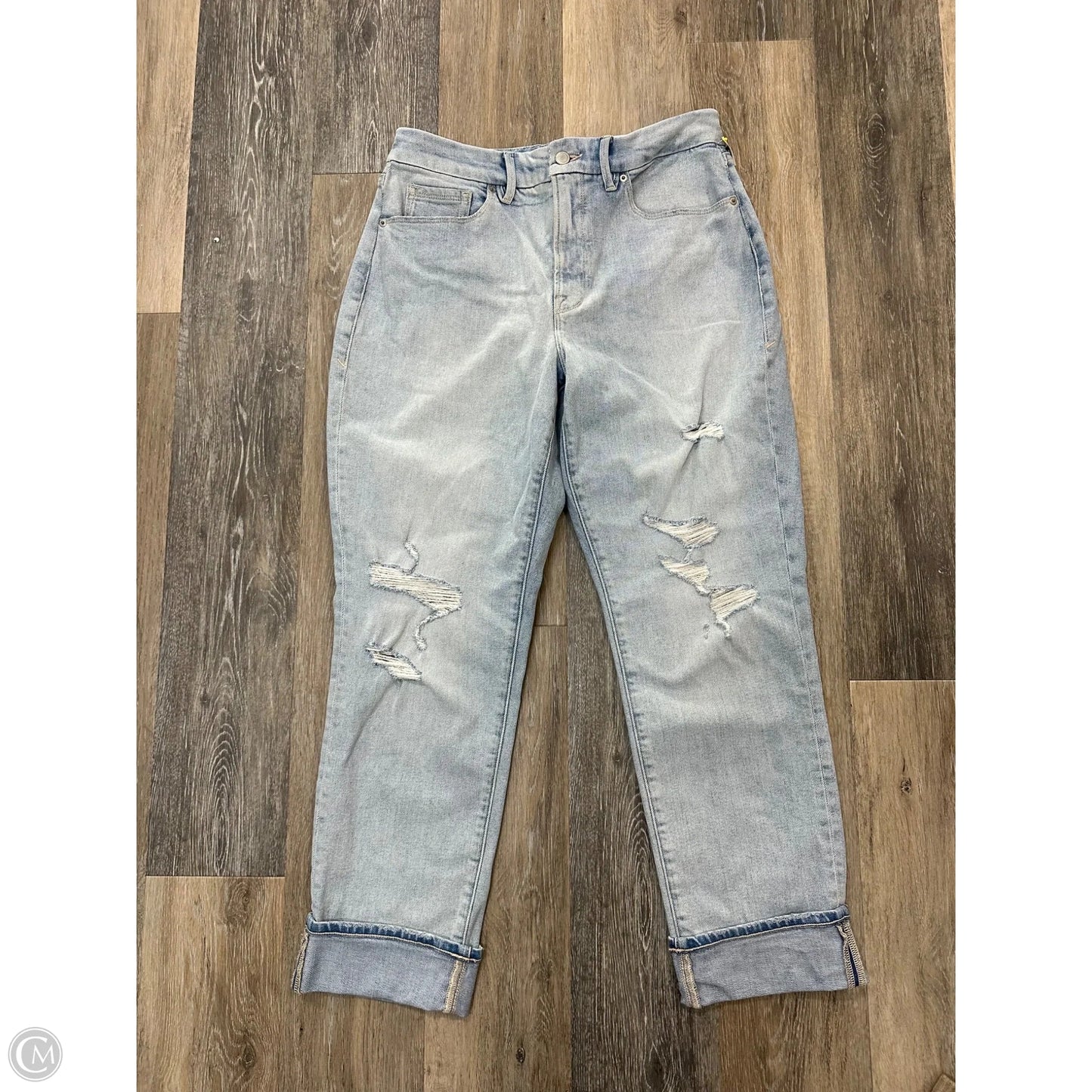 Jeans Straight By Good American In Blue Denim, Size: 6