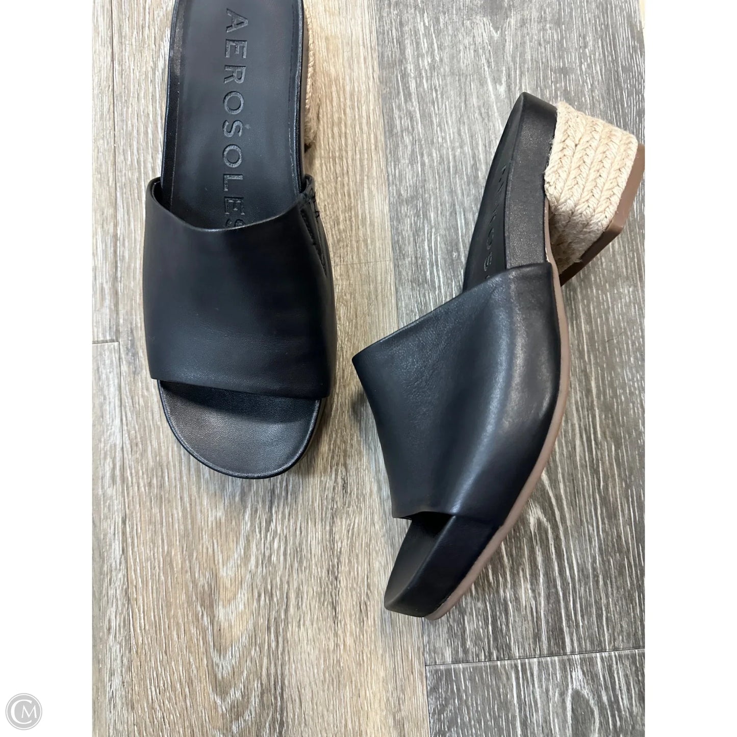 Sandals Heels Kitten By Aerosoles In Black, Size: 7