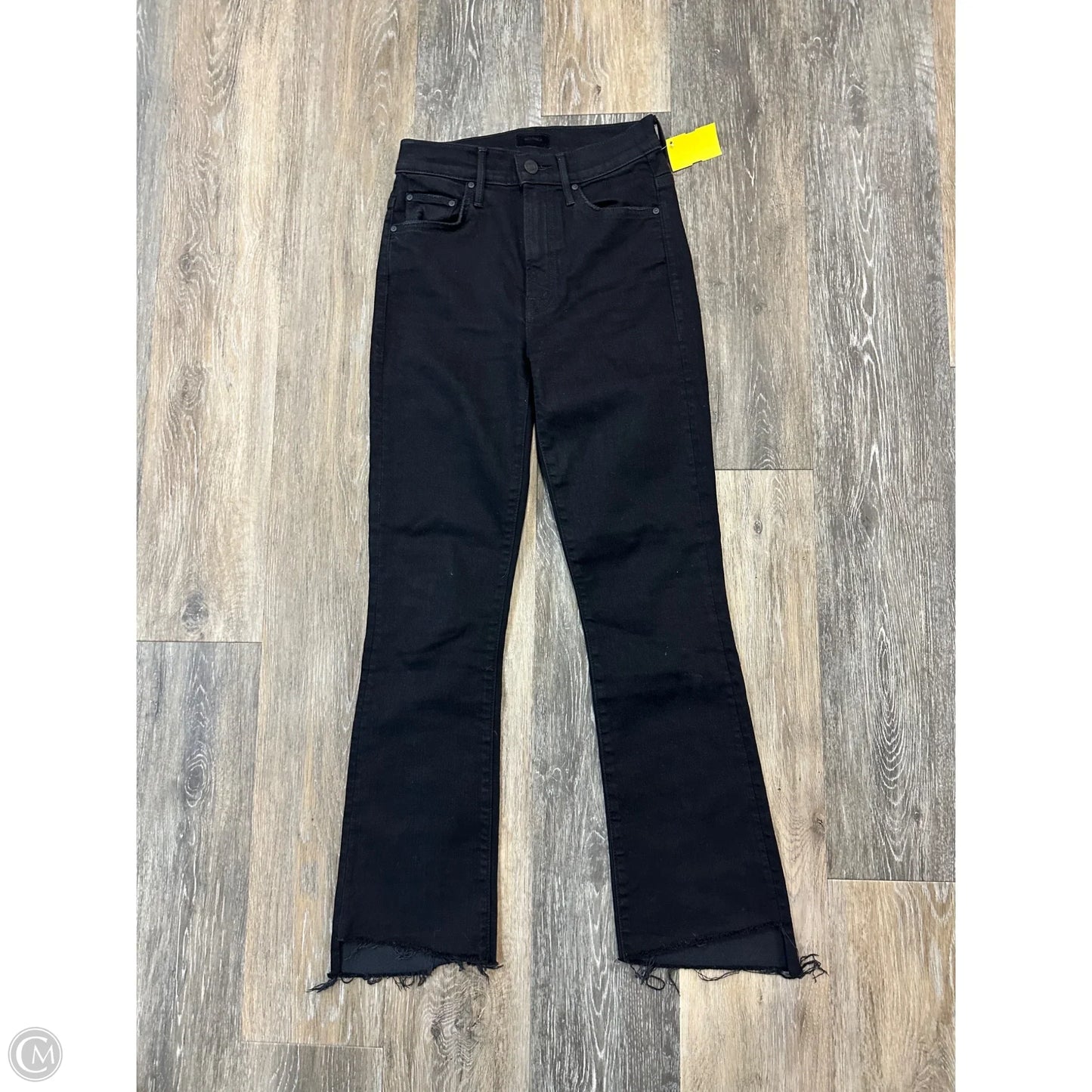 Jeans Cropped By Mother In Black Denim, Size: 00/23