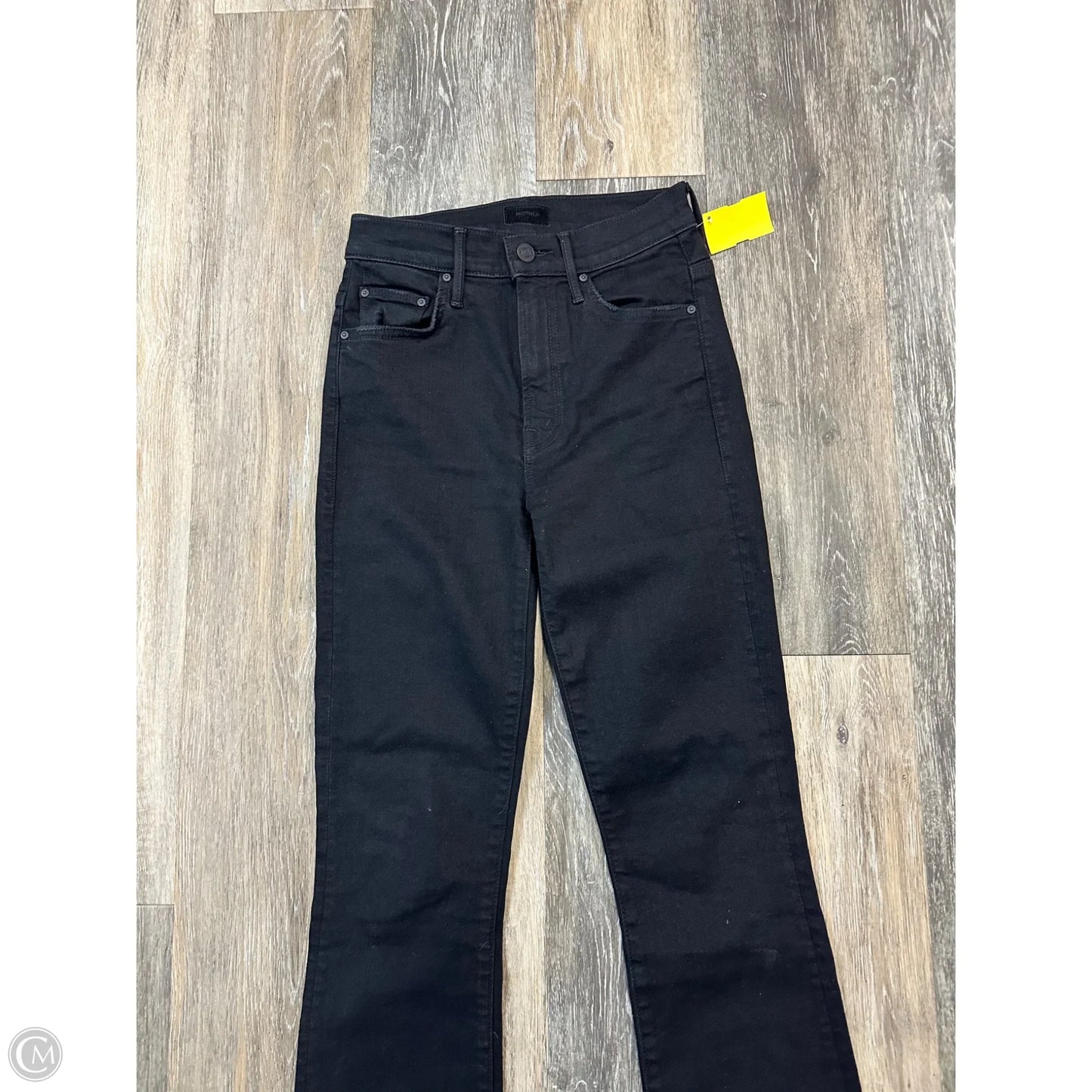 Jeans Cropped By Mother In Black Denim, Size: 00/23