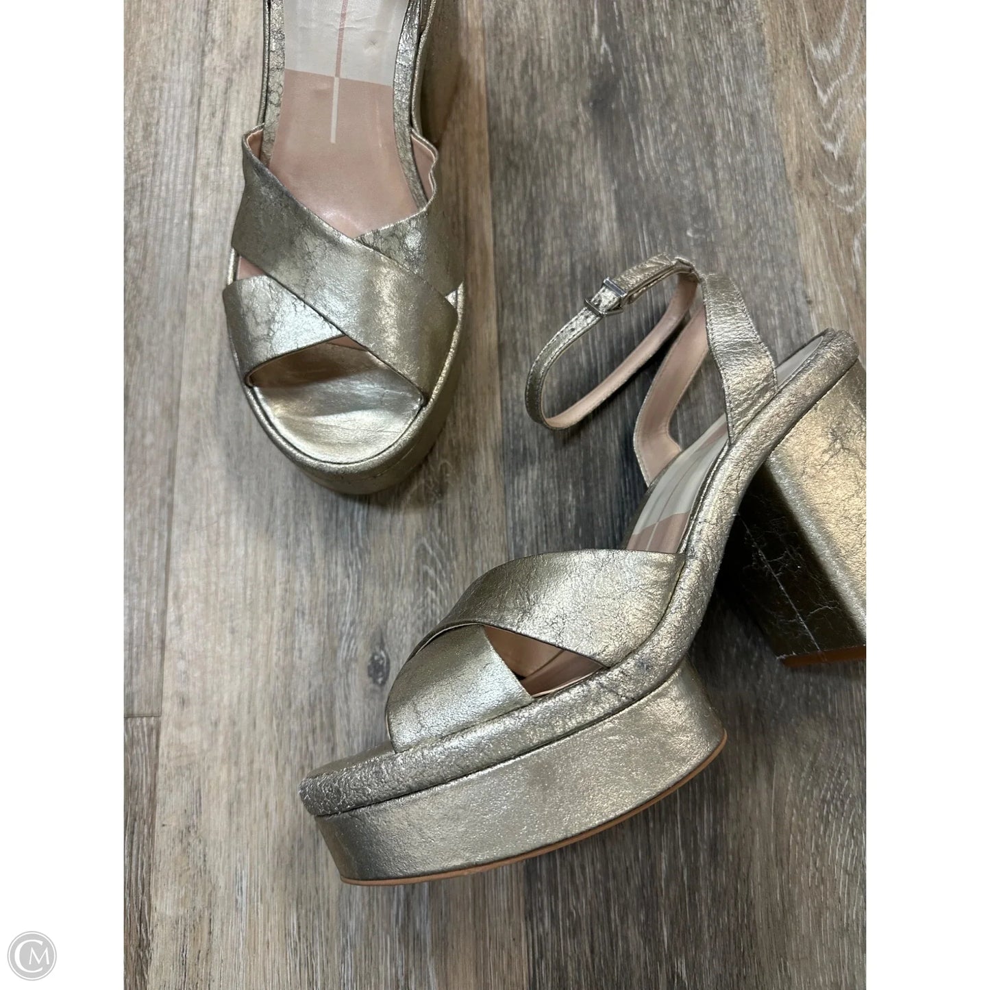 Sandals Heels Block By Dolce Vita In Gold, Size: 11