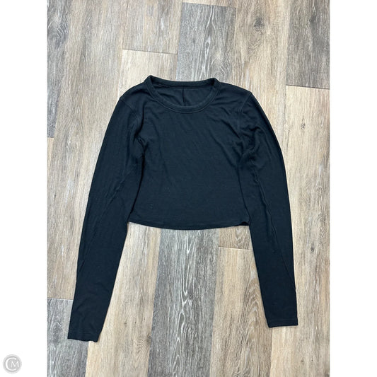 -Athletic Top Long Sleeve Crewneck By Lululemon In Black, Size: S