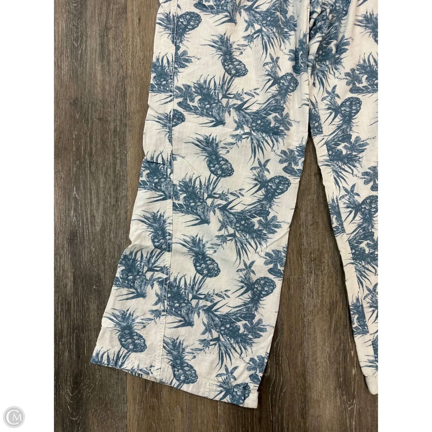 Pants Linen By Cali 1850 In Blue, Size: L