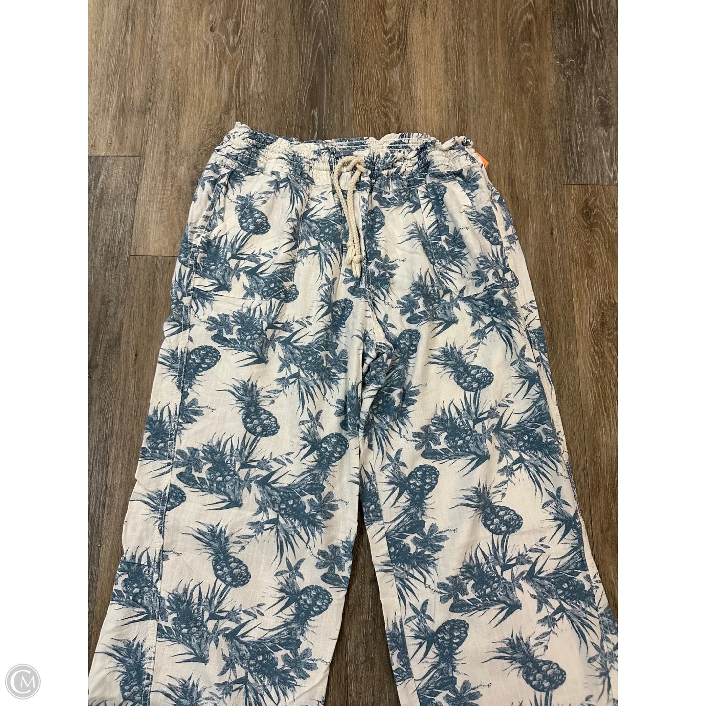 Pants Linen By Cali 1850 In Blue, Size: L