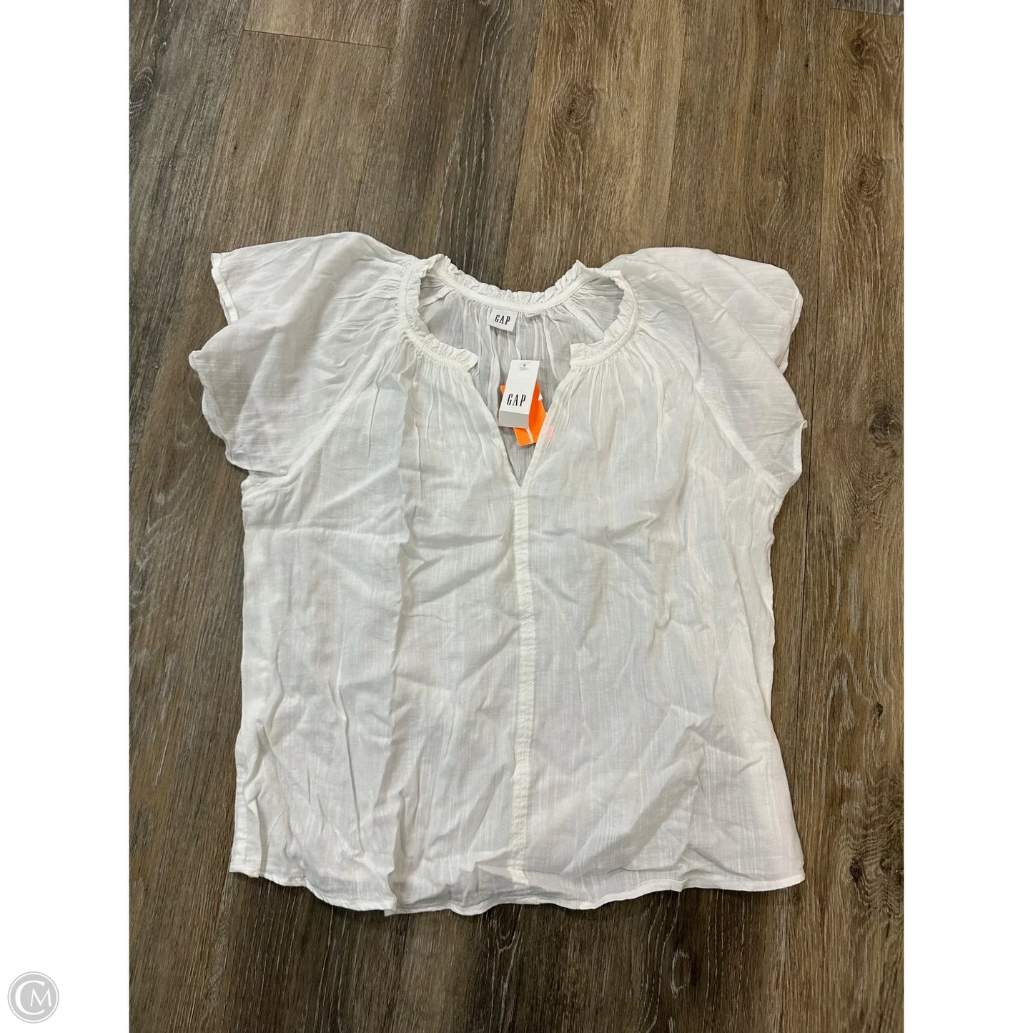 Top Short Sleeve By Gap In White, Size: S