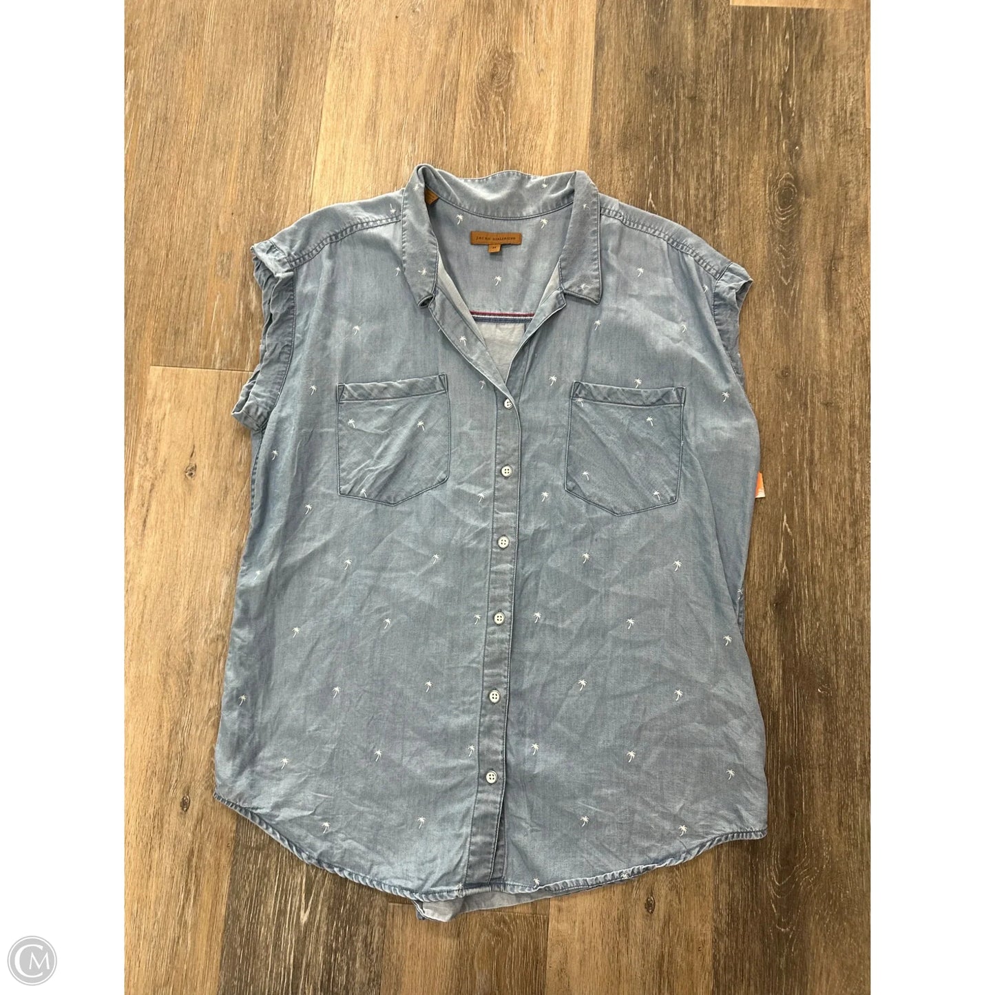 Top Short Sleeve By Jachs Girlfirend In Blue Denim, Size: M