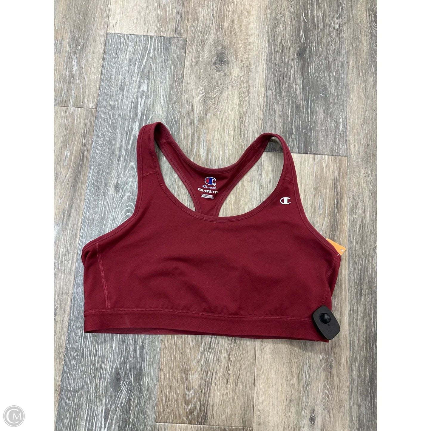 Athletic Bra By Champion In Maroon, Size: Xxl