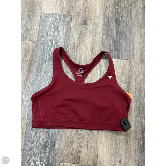 Athletic Bra By Champion In Maroon, Size: Xxl