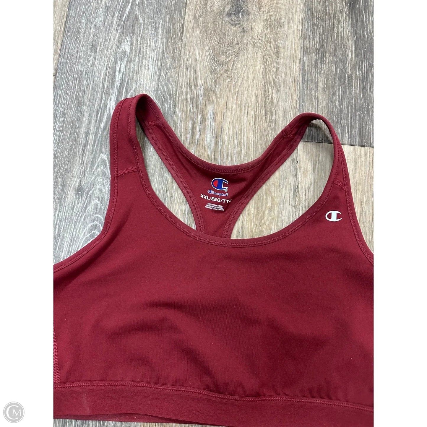 Athletic Bra By Champion In Maroon, Size: Xxl