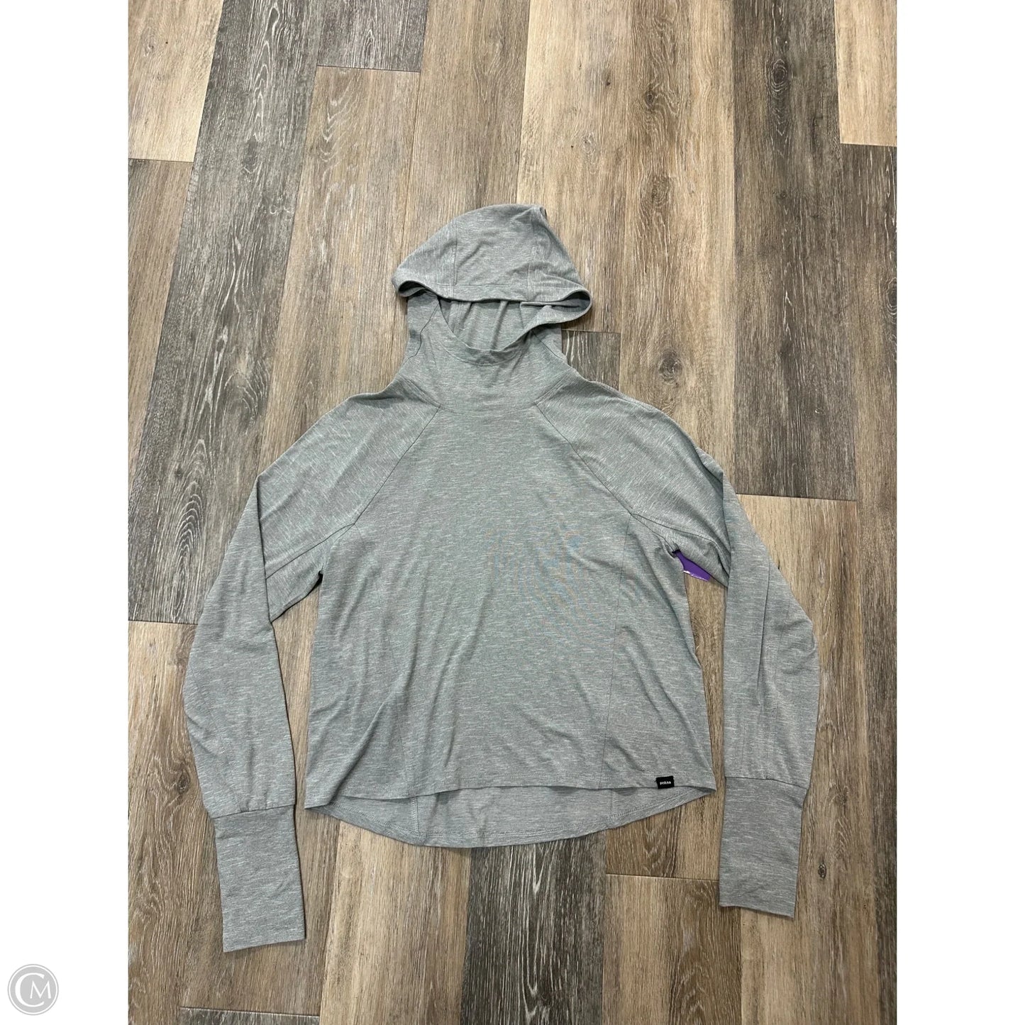 Athletic Top Long Sleeve Hoodie By Prana In Grey, Size: S