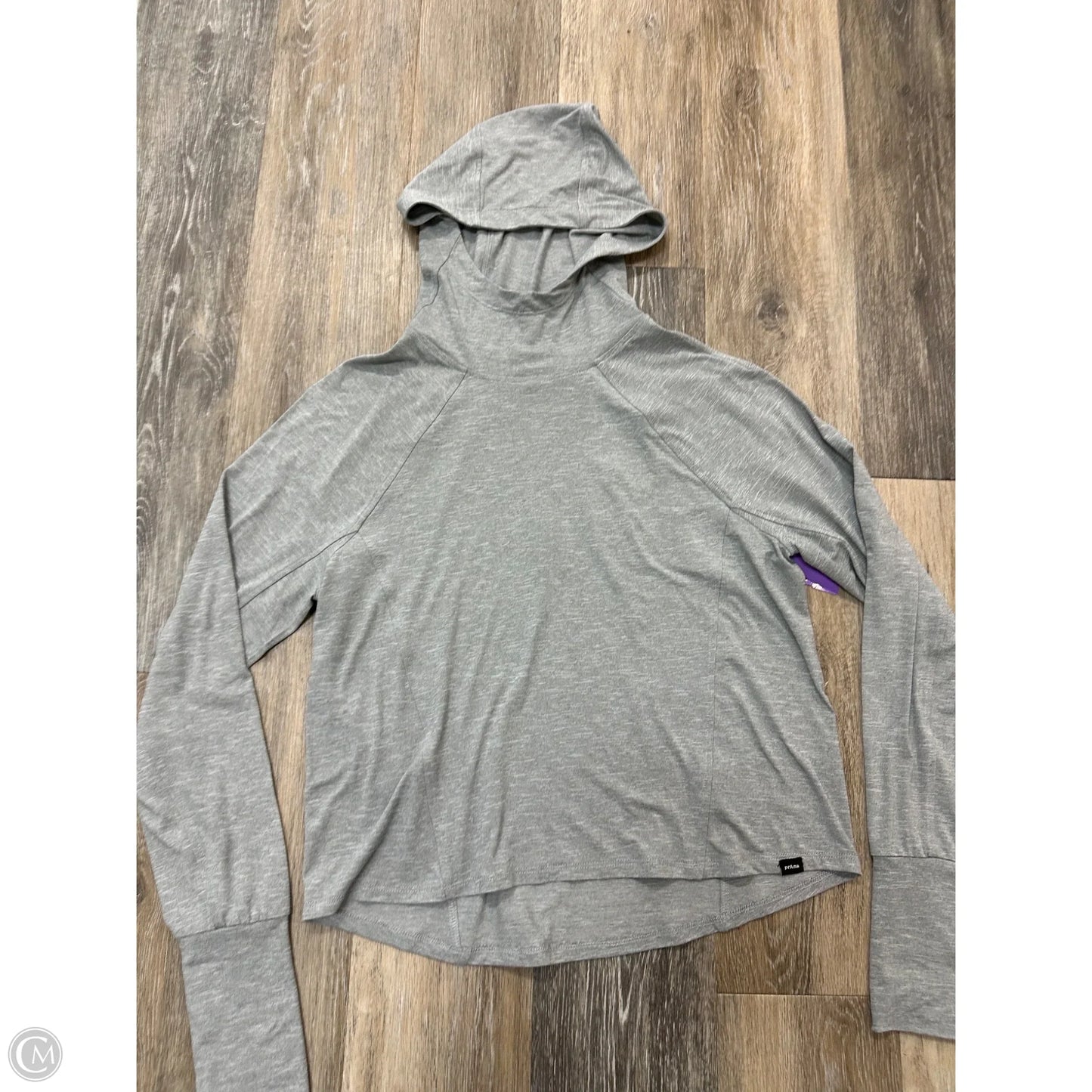 Athletic Top Long Sleeve Hoodie By Prana In Grey, Size: S
