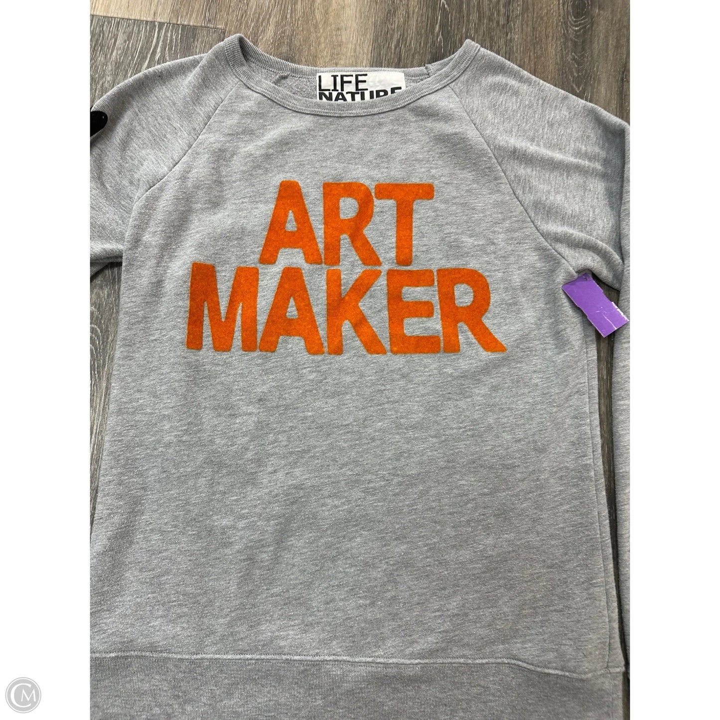 Sweatshirt Crewneck By Freecity In Grey, Size: S