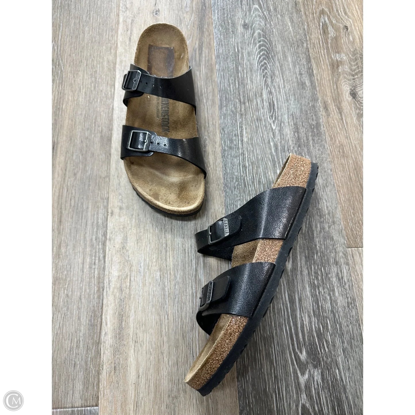 Sandals Flats By Birkenstock In Black, Size: 10