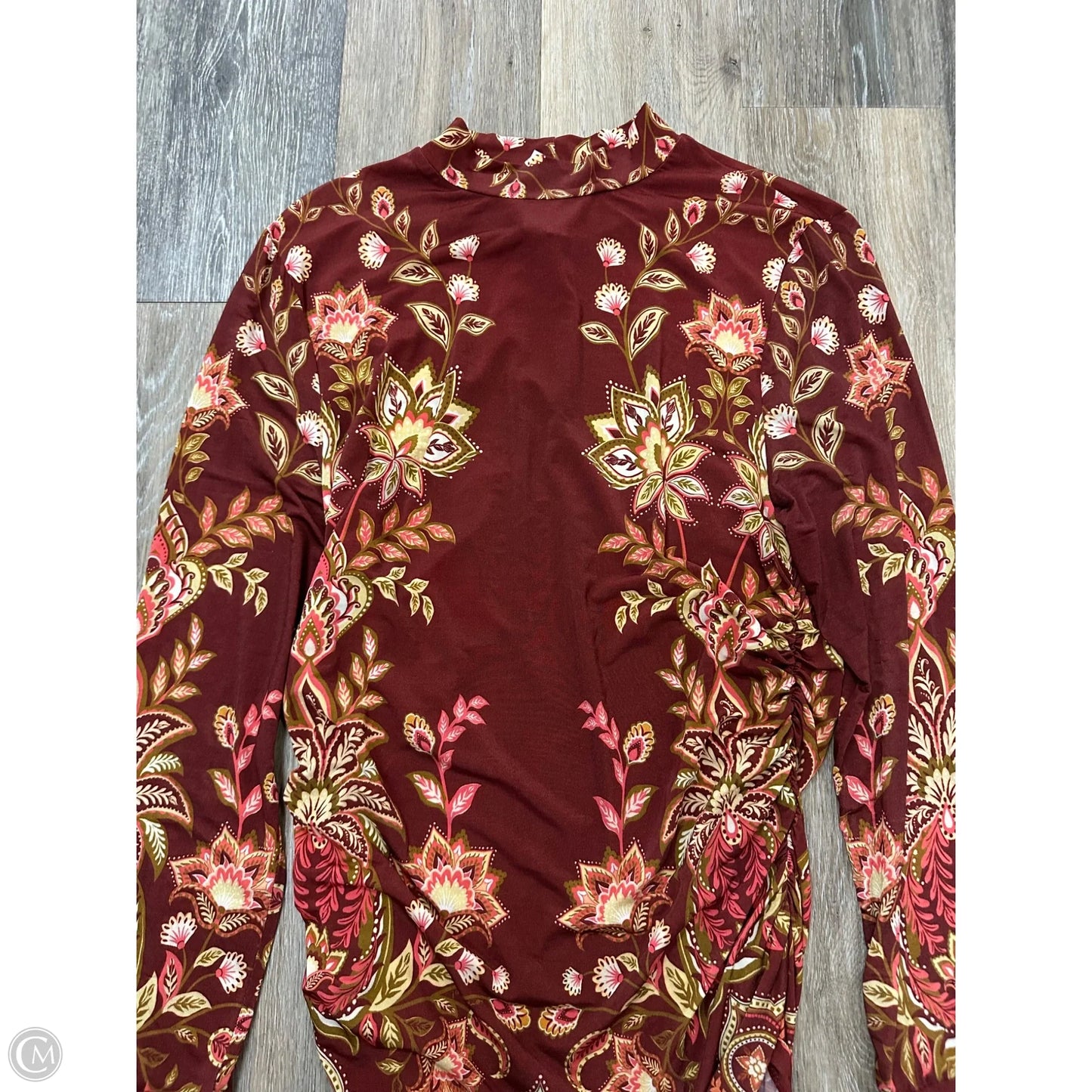 Top Long Sleeve By Farm Rio In Floral Print, Size: L