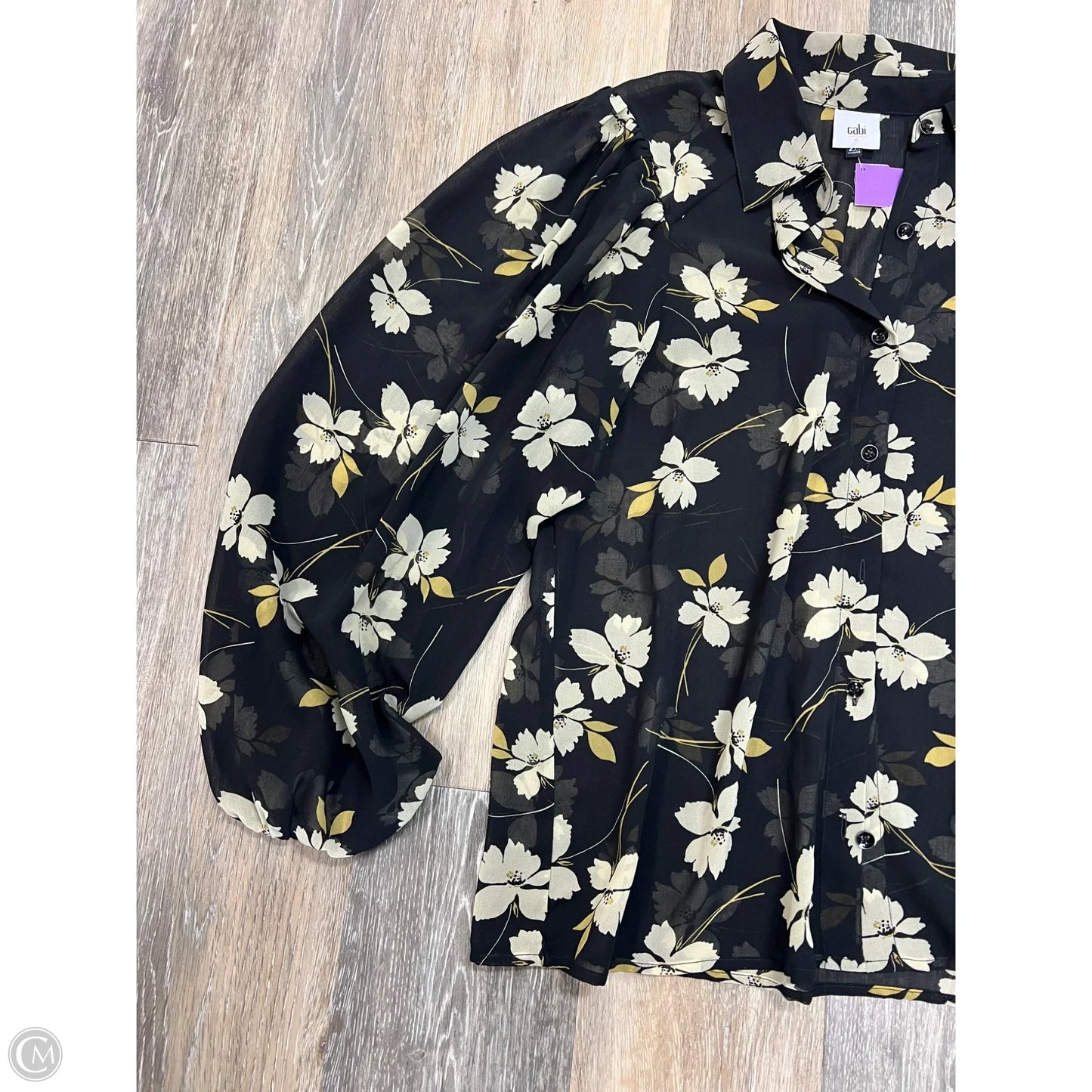 Blouse Long Sleeve By Cabi In Floral Print, Size: S