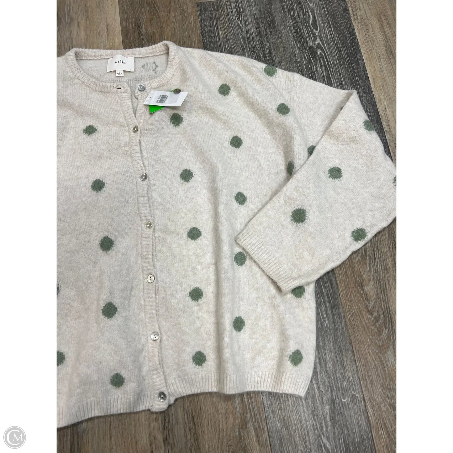 Sweater Cardigan By Le Lis In Polkadot Pattern, Size: L