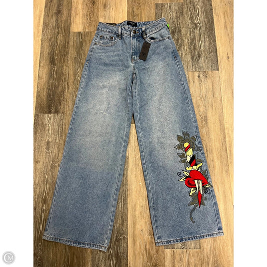 Jeans Straight By Ed Hardy In Blue Denim, Size: 2