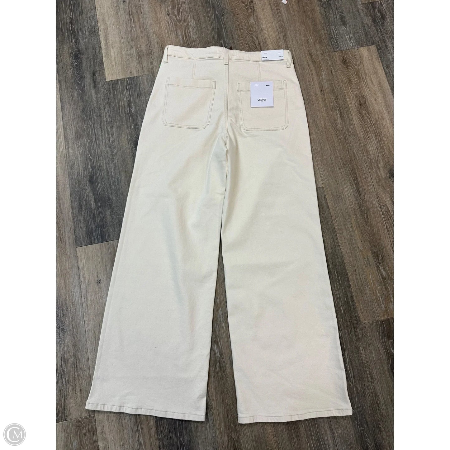 Jeans Wide Leg By Vervet In Cream Denim, Size: 14