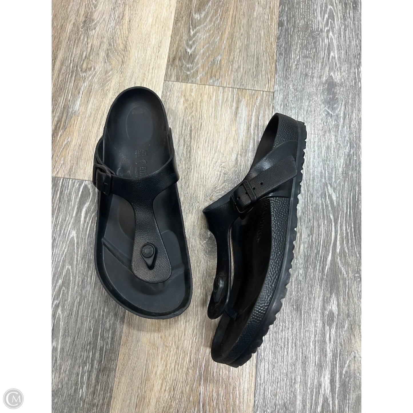 Sandals Flats By Birkenstock In Black, Size: 10