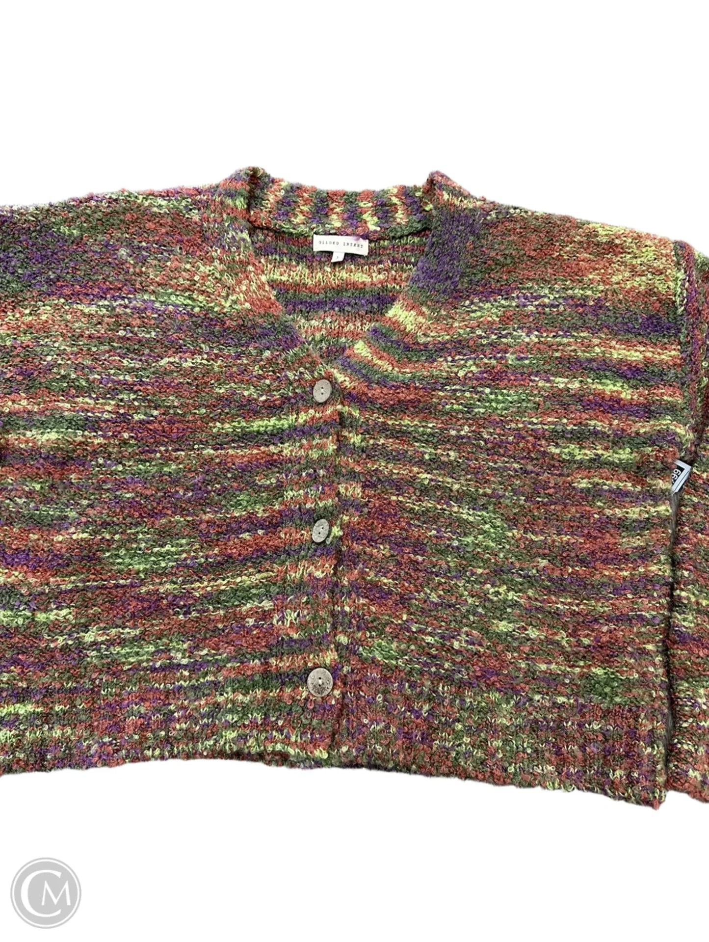 Sweater Cardigan By Gilded Intent In Multi-colored, Size: L