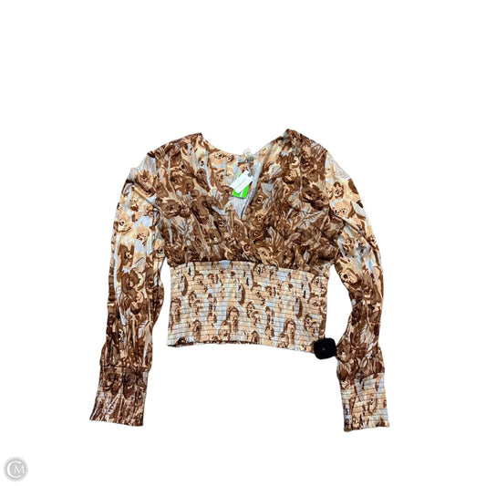 Blouse Long Sleeve By Tiny In Floral Print, Size: L
