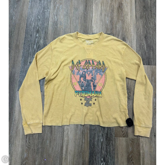 Top Long Sleeve By Vinyl Icons In Yellow, Size: L