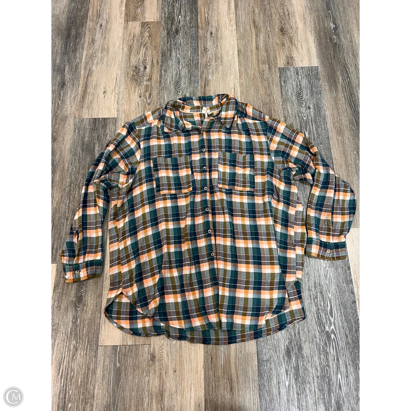 Blouse Long Sleeve By Pilcro In Plaid Pattern, Size: 2x
