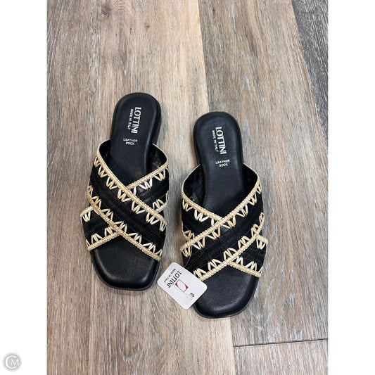 Sandals Flats By Lottini In Black, Size: 6.5